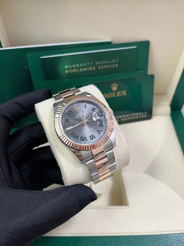 rolex-steel-and-rose-gold-datejust-41mm-fluted-bezel-slate-gray-wimbledon-roman-dial-reference-126331