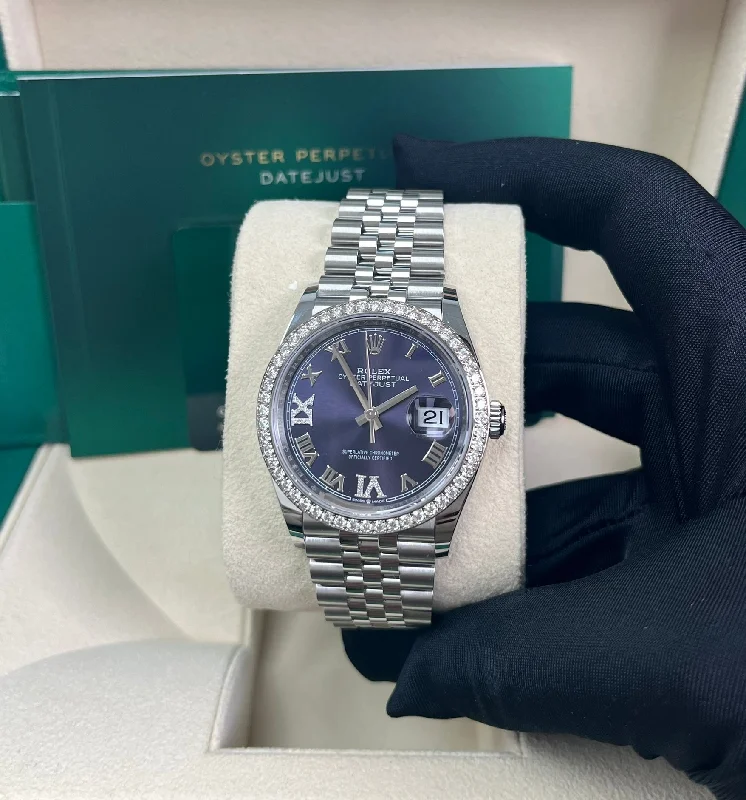 rolex-steel-datejust-36-watch-diamond-bezel-aubergine-purple-diamond-roman-vi-and-ix-dial-jubilee-bracelet-reference-126284rbr