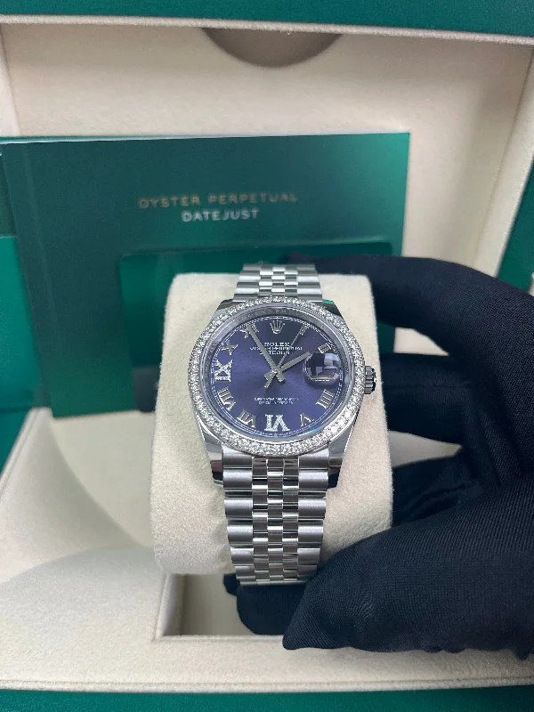 rolex-steel-datejust-36-watch-diamond-bezel-aubergine-purple-diamond-roman-vi-and-ix-dial-jubilee-bracelet-reference-126284rbr