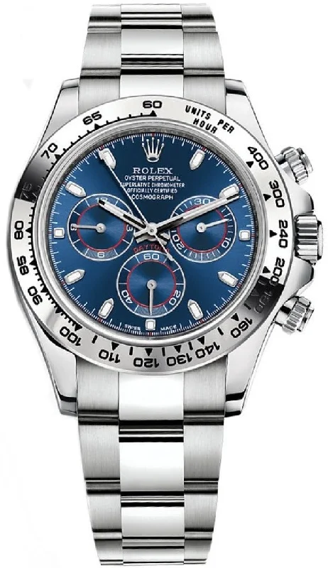 Rolex Daytona White Gold Cosmograph 40 Watch - Blue Index Dial (Ref# 116509)