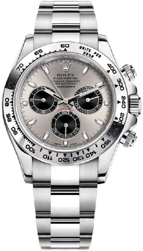 Rolex Daytona White Gold Cosmograph 40 Watch -Stainless Steel And Black Index Dial (Ref# 116509)