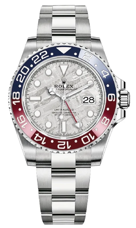 Rolex White Gold GMT-Master II 40 Watch - Blue and Red Pepsi Bezel - Meteorite Dial - Oyster Bracelet (Ref # 126719BLRO )