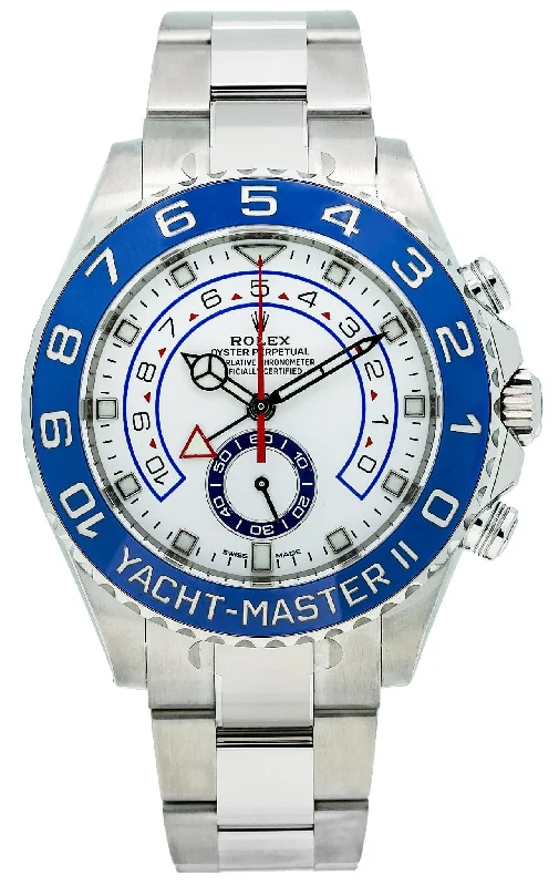 Rolex Yacht-Master II Stainless Steel - Matte White Mercedes Dial (Ref# 116680)