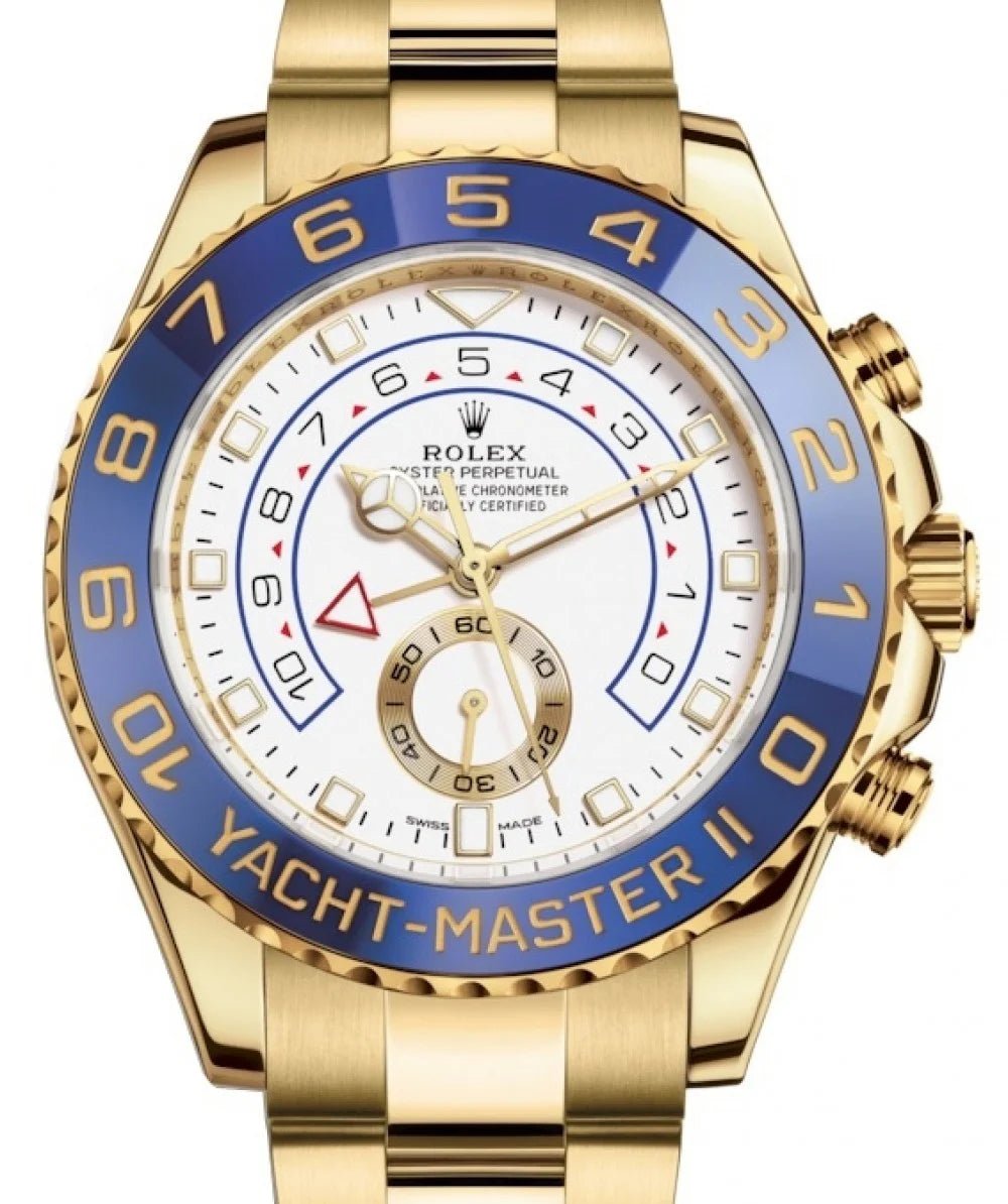 Rolex Yacht-Master II Yellow Gold - Matt White Mercedes Dial (Ref# 116688)