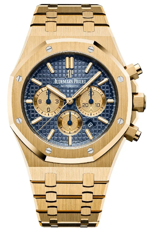 Audemars Piguet Royal Oak Selfwinding Chronograph 42mm/ 18k Yellow Gold/ Blue Dial/ Yellow Sub-Dials (Ref # 26331BA.OO.1220BA.01)