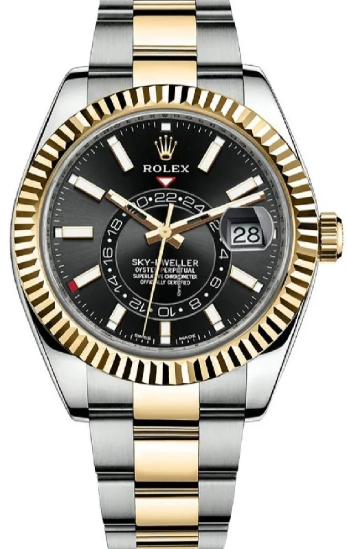 Rolex Sky-Dweller Two-Tone Yellow Gold - Black Index Dial - Oyster Bracelet (Ref# 326933)